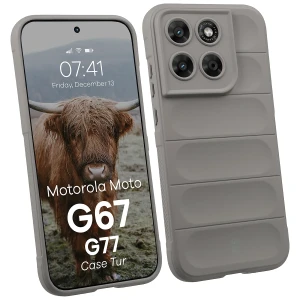 Pancerne etui Bizon Case Tur do Motorola Moto G67 5G / G77 5G, jasnoszare