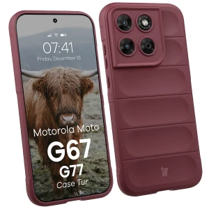 Pancerne etui Bizon Case Tur do Motorola Moto G67 5G / G77 5G, burgundowe