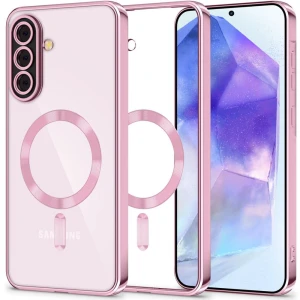 OUTLET: Etui z osłoną aparatu Tech-Protect MagFlex do Galaxy A56 5G do MagSafe, przezroczysto-różowe