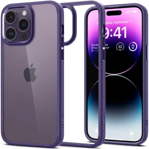 OUTLET: Etui Spigen Ultra Hybrid do iPhone 14 Pro, przezroczysto-fioletowe