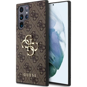 Etui Guess 4G Big Metal Logo do Galaxy S24 Ultra, brązowe