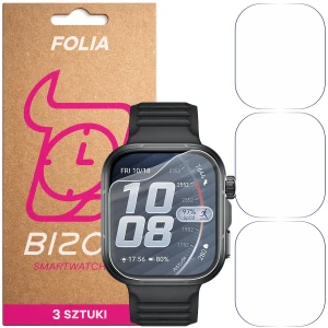 Folia ochronna na ekran zegarka Bizon Watch Film HydroFlex do Huawei Watch Fit 5 Pro, 3 sztuki
