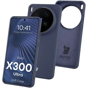Silikonowe etui Bizon Soft Case do Vivo X300 Ultra, ciemnoniebieskie