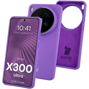 Silikonowe etui Bizon Soft Case do Vivo X300 Ultra, fioletowe
