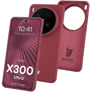Silikonowe etui Bizon Soft Case do Vivo X300 Ultra, ciemnofioletowe