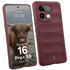 Pancerne etui Bizon Case Tur do Realme 16 Pro Plus 5G, burgundowe
