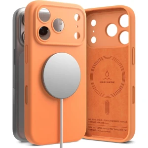 OUTLET: Etui Ringke Silicone Magnetic CC do MagSafe do iPhone 17 Pro Max, pomarańczowe