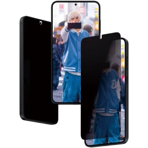 OUTLET: Szkło hartowane na cały ekran PanzerGlass Ultra-Wide Fit Privacy + EasyAligner do Galaxy S24 Plus, przyciemniane