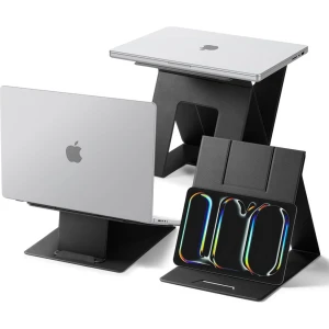 Podstawka, stojak pod laptop / tablet, Spigen Slim Fold LD201-S10, czarna