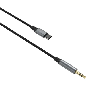 Adapter, przewód audio, Fixed Link USB-C - Minijack 3.5mm, 1.5m, ciemnoszary