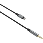 Adapter, przewód audio, Fixed Link Lightning - Minijack 3.5mm, 1.5m, ciemnoszary