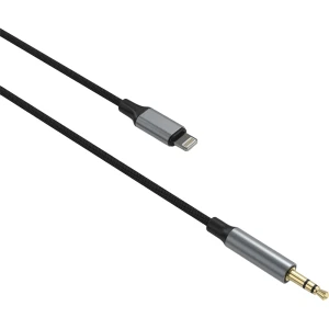 Adapter, przewód audio, Fixed Link Lightning - Minijack 3.5mm, 1.5m, ciemnoszary