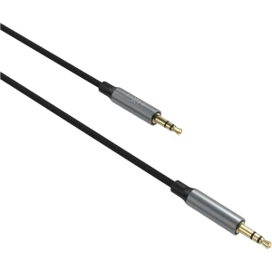 Adapter, przewód audio, Fixed Link Minijack 3.5mm, 1.5m, ciemnoszary