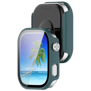 Etui ze szkłem do zegarka Bizon Case Watch Adamo do Xiaomi Redmi Watch 6, zielone
