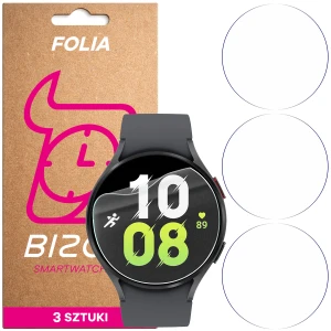 Folia ochronna na ekran zegarka Bizon Watch Film HydroFlex do Galaxy Watch 5 44mm, 3 sztuki