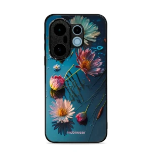 Etui ochronne do Vivo X200 FE, Mobiwear Glossy Case, niebiesko-kwieciste