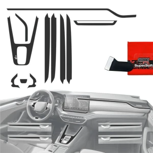 Folia do wnętrza Skoda Octavia 4 10" Facelift (2024-2026) Grizz Protector 11w1 Czarna Antyodciskowa