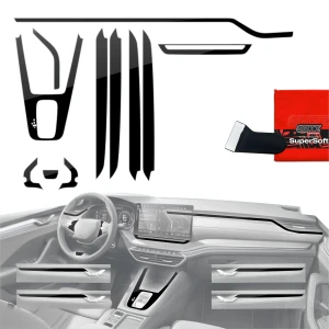 Folia do wnętrza Skoda Octavia 4 10" Facelift (2024-2026) Grizz Protector 11w1 Czarna Połyskująca
