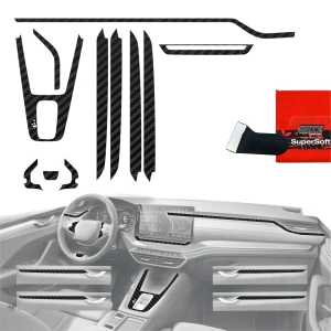 Folia do wnętrza Skoda Octavia 4 10" Facelift (2024-2026) Grizz Protector 11w1 Karbonowa Antyodciskowa