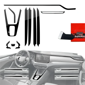 Folia do wnętrza Skoda Octavia 4 13" Facelift (2024-2026) Grizz Protector 11w1 Czarna Połyskująca
