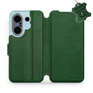 Etui z naturalnej skóry do Vivo X200 FE, Mobiwear Leather, zielone