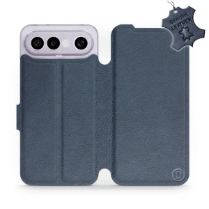 Etui z naturalnej skóry do Vivo X300 FE, Mobiwear Leather, granatowe