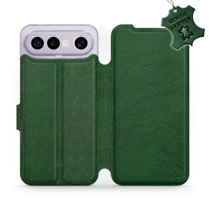 Etui z naturalnej skóry do Vivo X300 FE, Mobiwear Leather, zielone