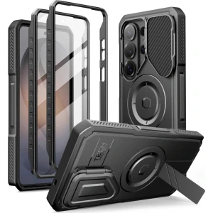 Etui z osłoną aparatu Tech-Protect Kevlar MagSafe 2-set do Galaxy S26 Ultra z dwoma ramkami, czarne