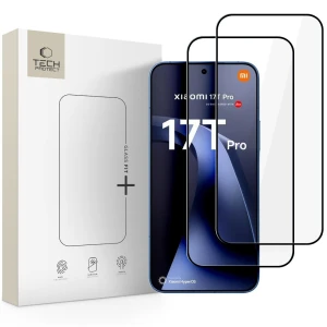 Szkło hartowane Tech-Protect Glass Fit+ do Xiaomi 17T Pro, 2 sztuki, czarna ramka