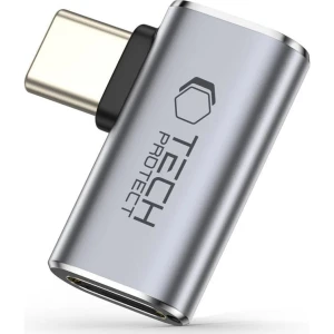 OUTLET: Adapter kątowy USB-C do USB-C, Tech-Protect UltraBoost AA01, 100W, 40Gb/s, szary