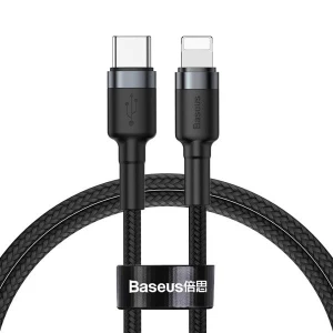 OUTLET: Kabel Baseus Cafule 18W QC3.0 USB-C do Lightning 1m, czarno-szary