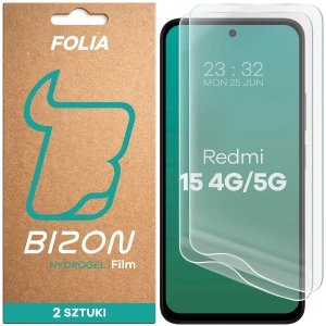 Folia hydrożelowa na ekran Bizon Film Hydrogel Front Duo do Xiaomi Redmi 15 4G / 5G, 2 sztuki