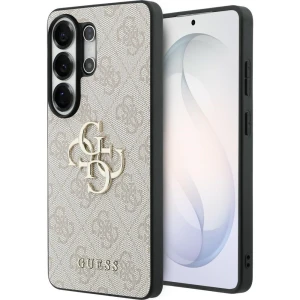 Etui Guess Hardcase Leather do Galaxy S26 Ultra, różowo-czarne Big Logo Guess