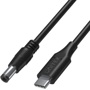 OUTLET: Kabel zasilający do laptopa Unitek USB-C do DC (5,5 x  2,5 mm), PD 65W, 1,8m, czarny