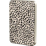 Powerbank indukcyjny Burga Magnetic Gold Almond Latte, magnetyczny do MagSafe, Qi, USB-C, PD, 20W, 5000mAh + kabel USB-C, złoty w wzór beżowy z czarnymi kropkami 