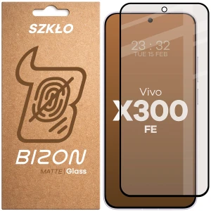 Matowe szkło hartowane Bizon Glass Matte do Vivo X300 FE, czarna ramka