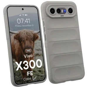 Pancerne etui Bizon Case Tur do Vivo X300 FE, jasnoszare