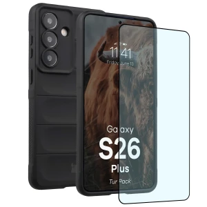 Pancerne etui + szkło hartowane Bizon Tur Pack do Galaxy S26 Plus, czarne