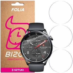 Folia ochronna na ekran zegarka Bizon Watch Film HydroFlex do Xiaomi Watch S5, 3 sztuki