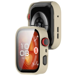 Etui ze szkłem do zegarka Bizon Case Watch Adamo do Huawei Watch Fit 5 Pro, beżowe