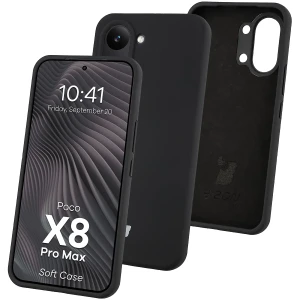 Silikonowe etui Bizon Soft Case do Xiaomi POCO X8 Pro Max, czarne