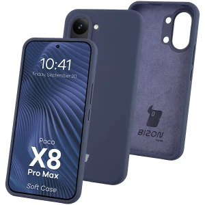 Silikonowe etui Bizon Soft Case do Xiaomi POCO X8 Pro Max, ciemnoniebieskie