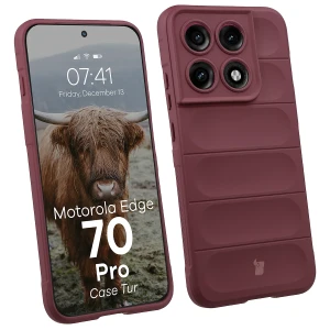 Pancerne etui Bizon Case Tur do Motorola Edge 70 Pro, burgundowe