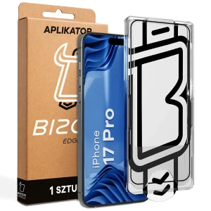 Szkło hartowane z ramką aplikacyjną Bizon Glass Aplikator Edge do iPhone 17 Pro, 1 zestaw