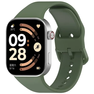 Silikonowy pasek Bizon Strap Watch Silicone do Xiaomi Redmi Watch 6 / 5 / 4 /Smart Band 10 Pro / 9 Pro / 8 Pro, ciemnozielony