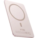 Cienki powerbank indukcyjny Qi, Baseus PicoGo AM41 do MagSafe, 5000mAh, 20W + kabel USB-C 60W 30 cm, różowy