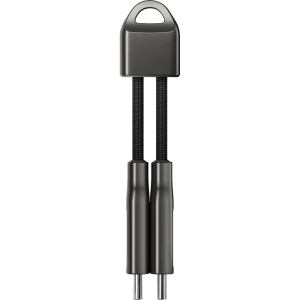 Kabel magnetyczny z oplotem do kluczy Nomad ChargeKey USB-C do USB-C, 240W PD, EPR, PPS, QC5, 10 Gb/s, 12 cm, czarny