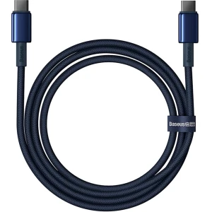 Kabel Baseus Tungsten Gold USB-C do USB-C, PD 100W, 480Mb/s, 1 m, granatowy
