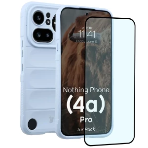 Pancerne etui + szkło hartowane Bizon Tur Pack do Nothing Phone (4a) Pro, jasnoniebieskie