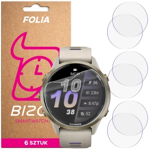 Folia ochronna na ekran zegarka Bizon Watch Film HydroFlex do Garmin Forerunner 970, 6 sztuk